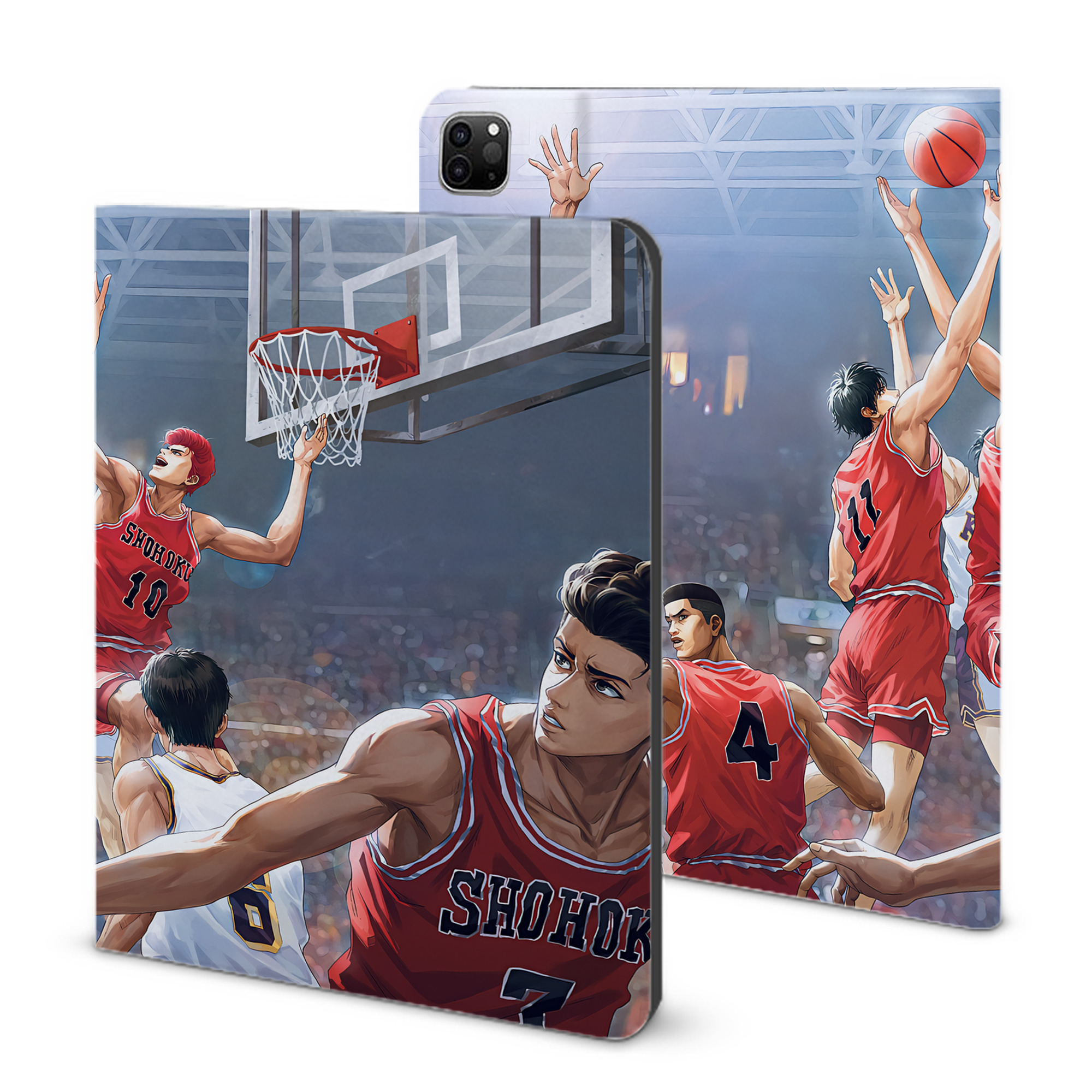（画像用） SLAM DUNK／スラムダンク IPad ケース ブック型 PUレザー TPU 耐衝撃 軽量 薄型 ペン収納なし 全面保護 IPad 各モデル対応